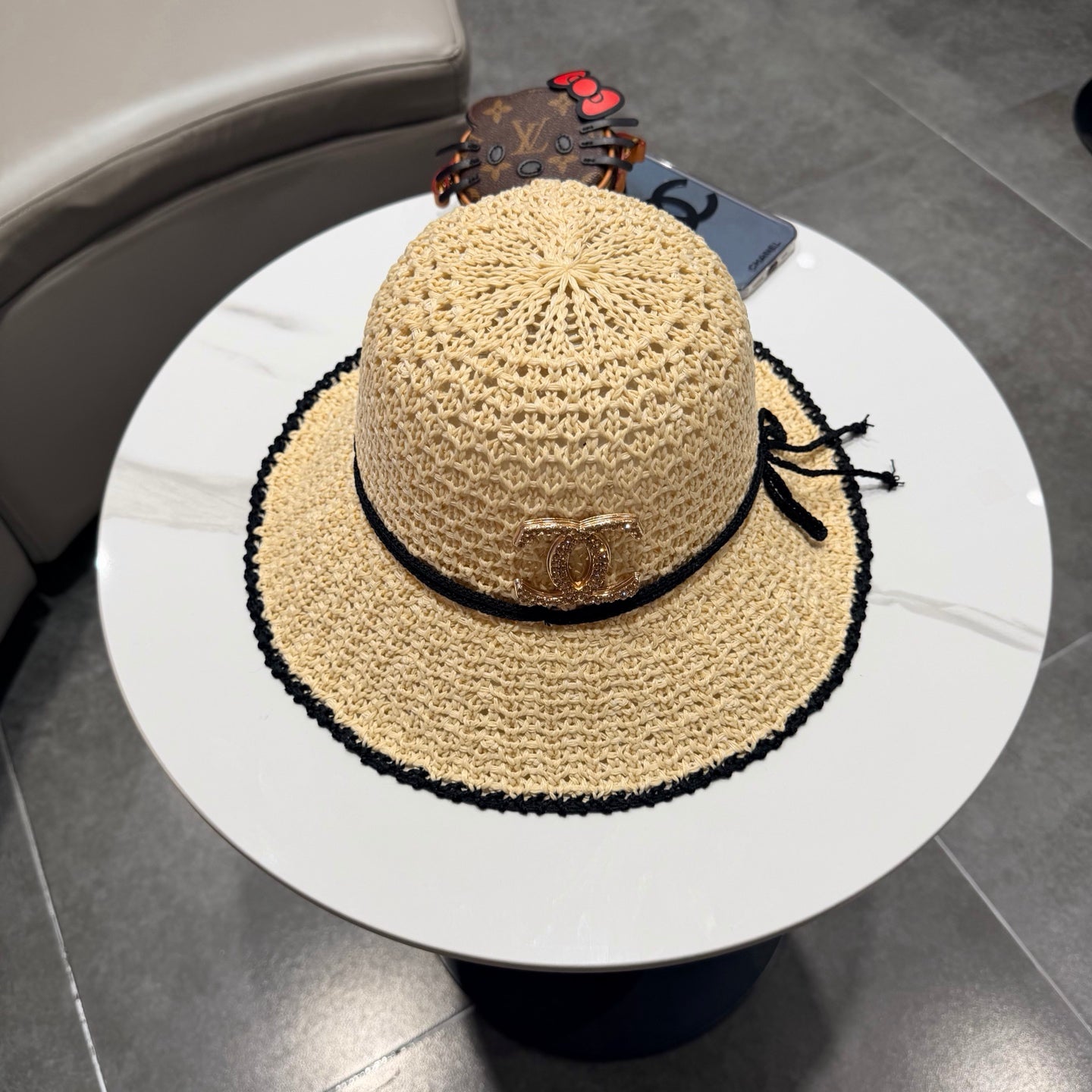 Chanel Fisherman's Hat Beige in Straw 201671