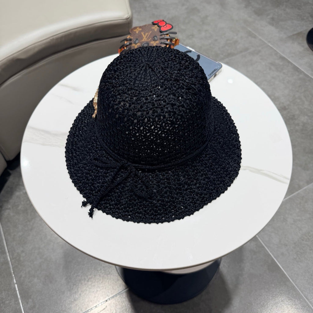 Chanel Fisherman's Hat Black in Straw 201673
