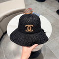 Chanel Fisherman's Hat Black in Straw 201673