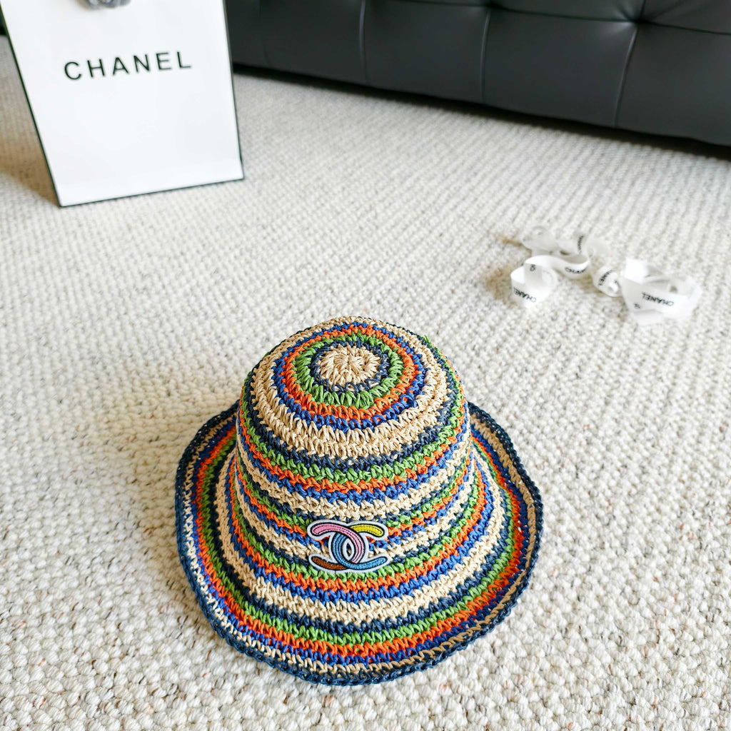 Chanel Rainbow Fisherman Hat in Straw 201577