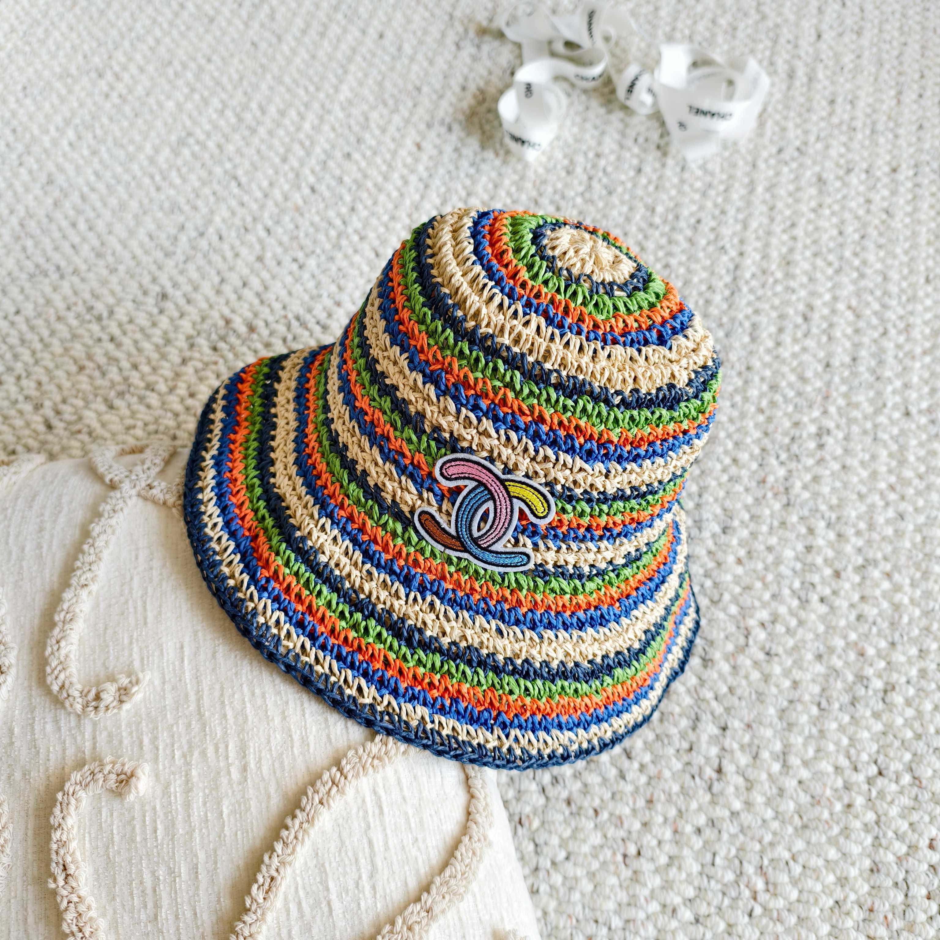 Chanel Rainbow Fisherman Hat in Straw 201577