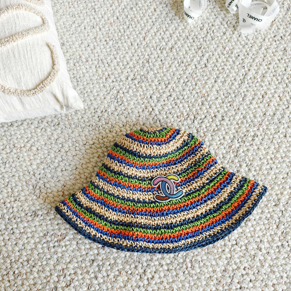 Chanel Rainbow Fisherman Hat in Straw 201577
