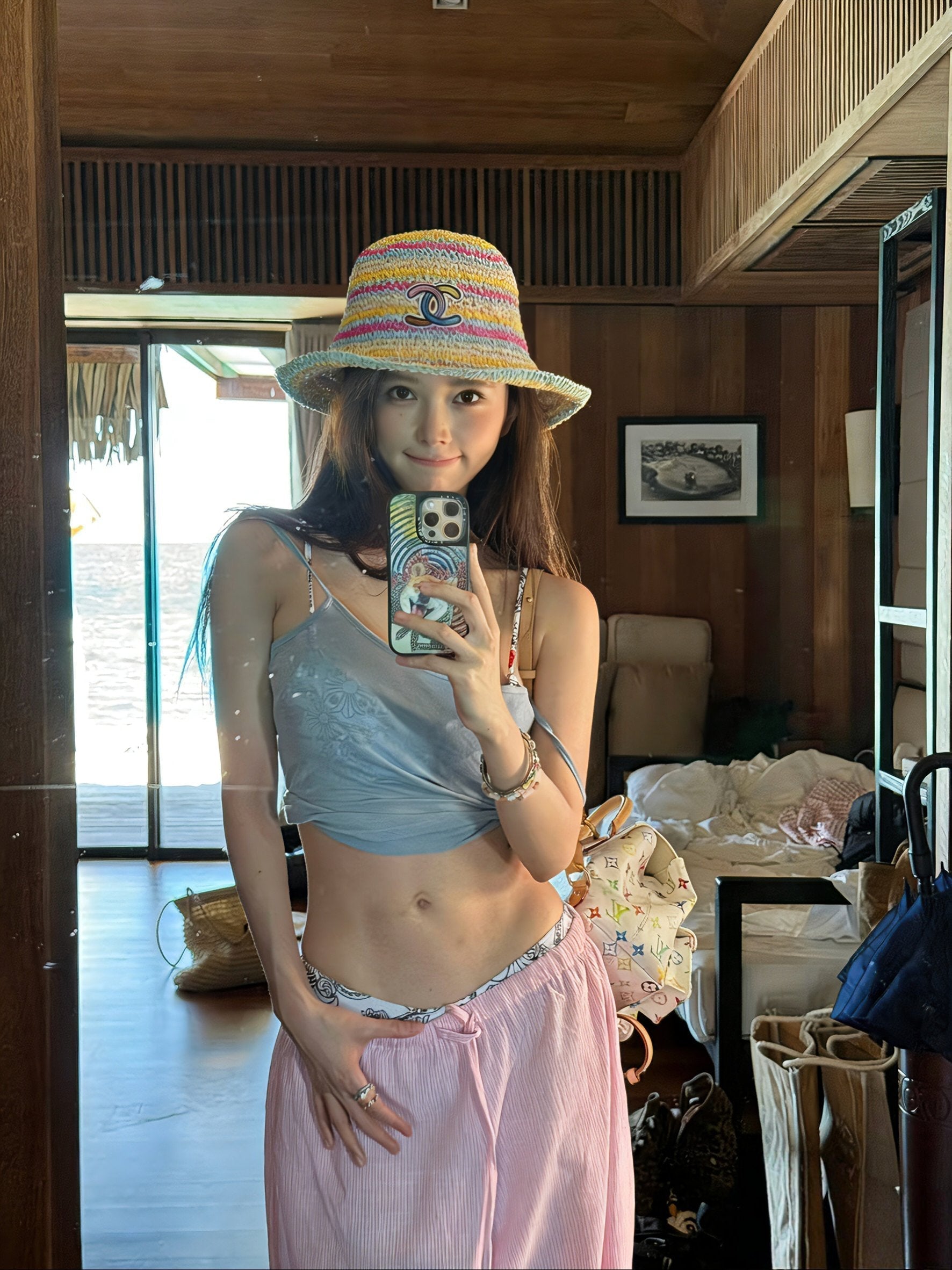 Chanel Rainbow Fisherman Hat in Straw 201576