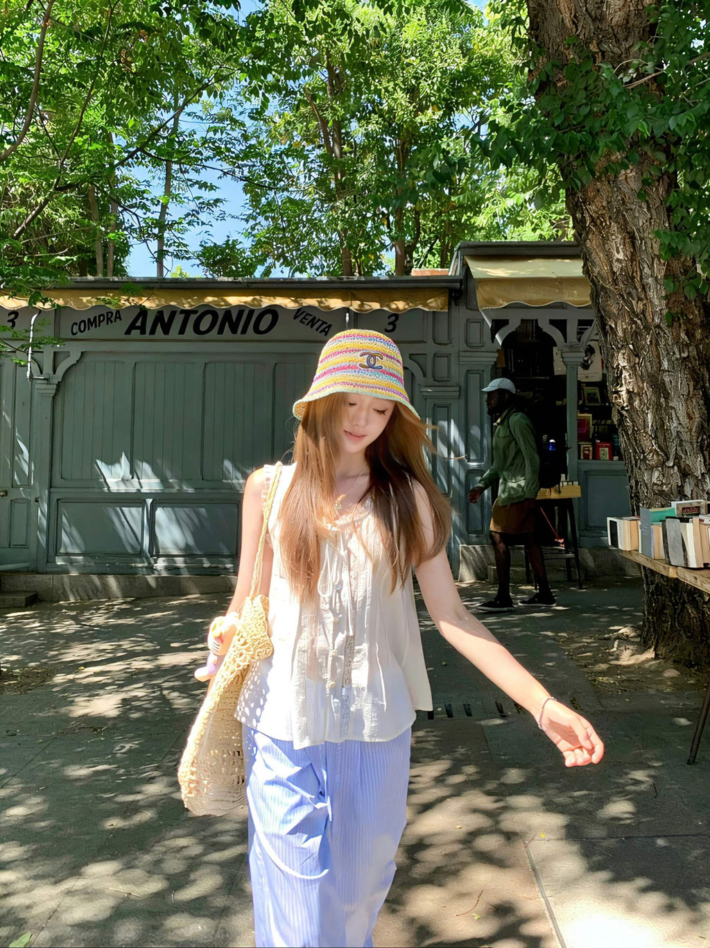 Chanel Rainbow Fisherman Hat in Straw 201576