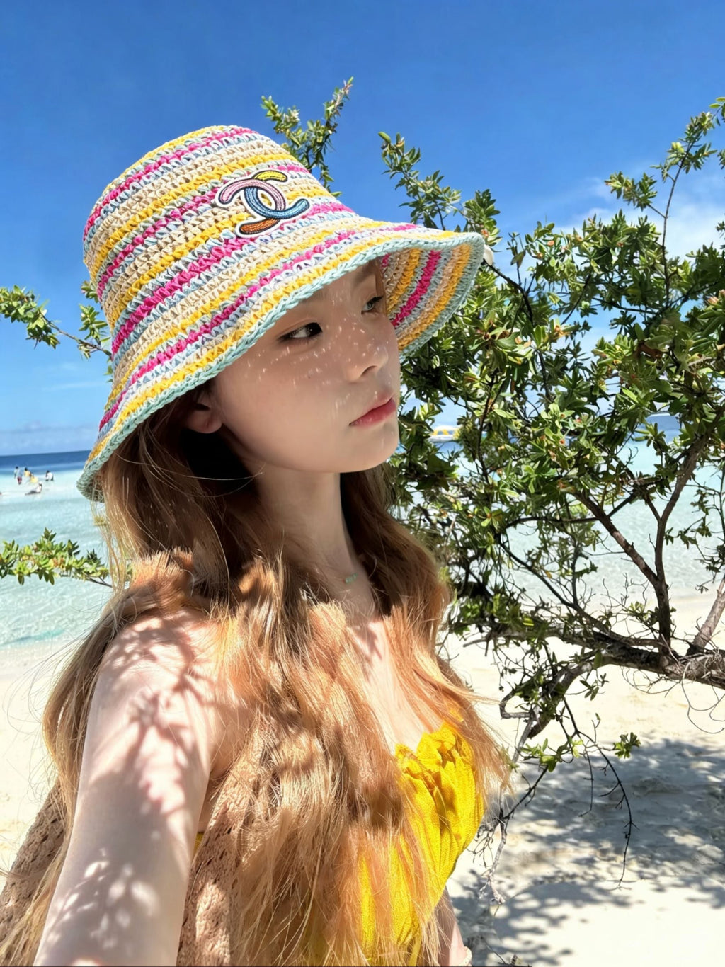 Chanel Rainbow Fisherman Hat in Straw 201576