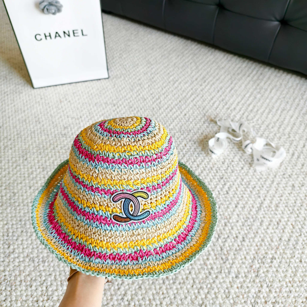 Chanel Rainbow Fisherman Hat in Straw 201576