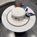 Chanel Flat-top White Straw Hat 201529