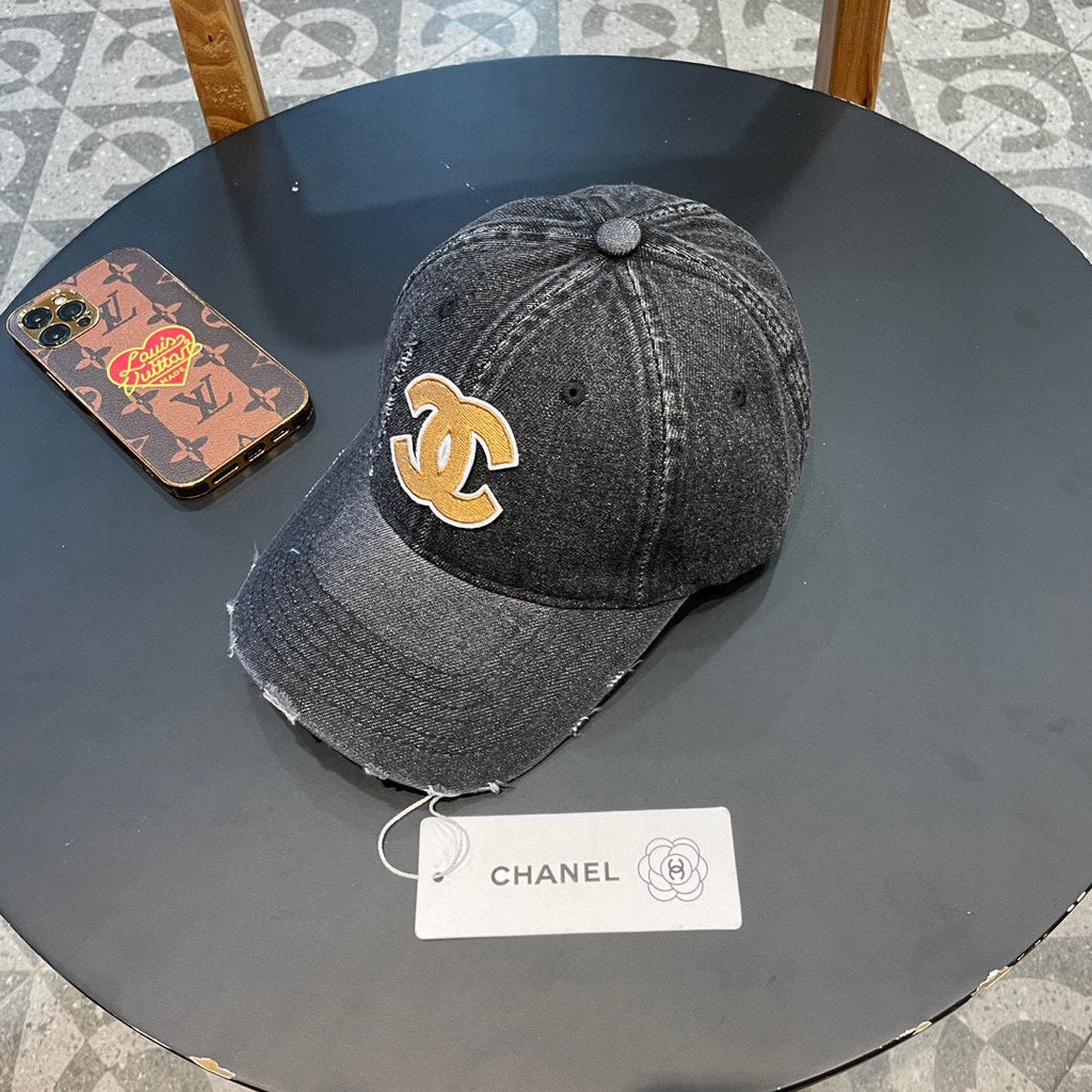 Chanel Baseball Cap Black in Denim 205644