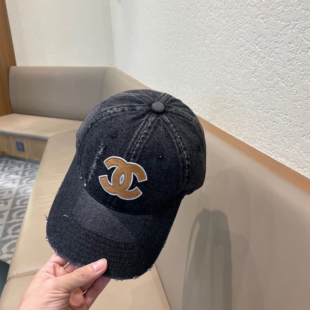 Chanel Baseball Cap Black in Denim 205644