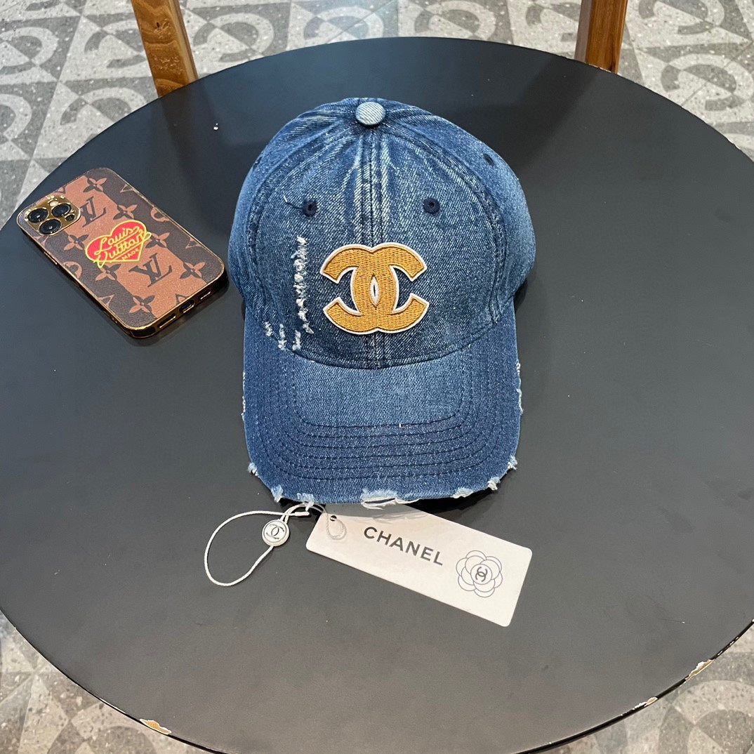 Chanel Baseball Cap Blue in Denim 205643