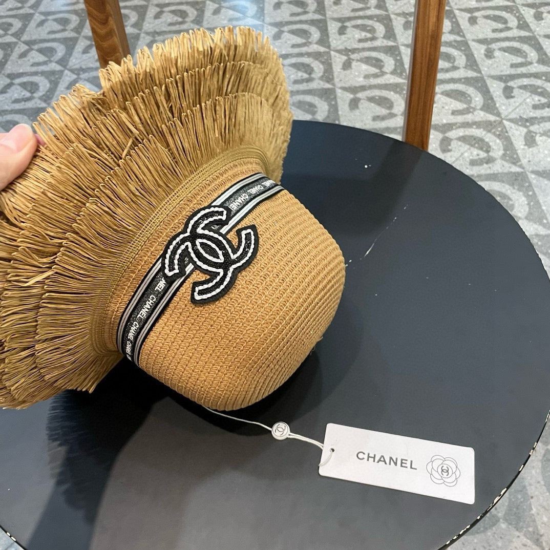 Chanel Bucket Hat Camel in Straw 205631