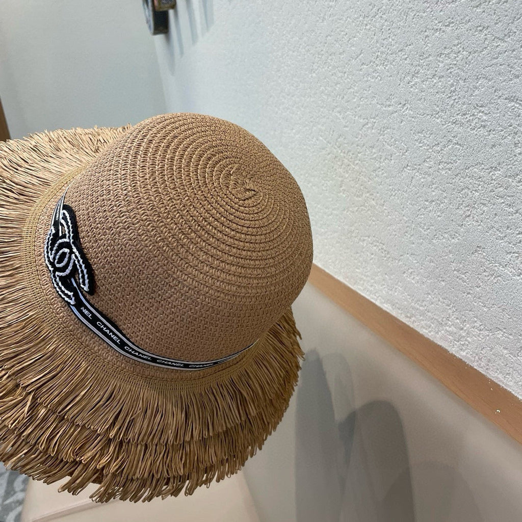 Chanel Bucket Hat Camel in Straw 205631