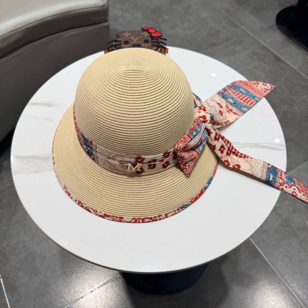 Chanel Hat with Ribbon bow Beige in Straw 205600