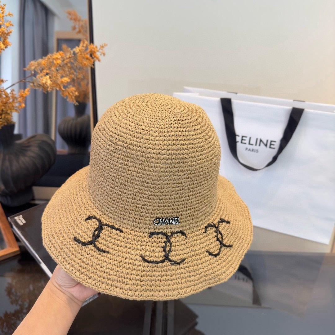 Chanel Summer Folding Hat Camel in Straw 205440