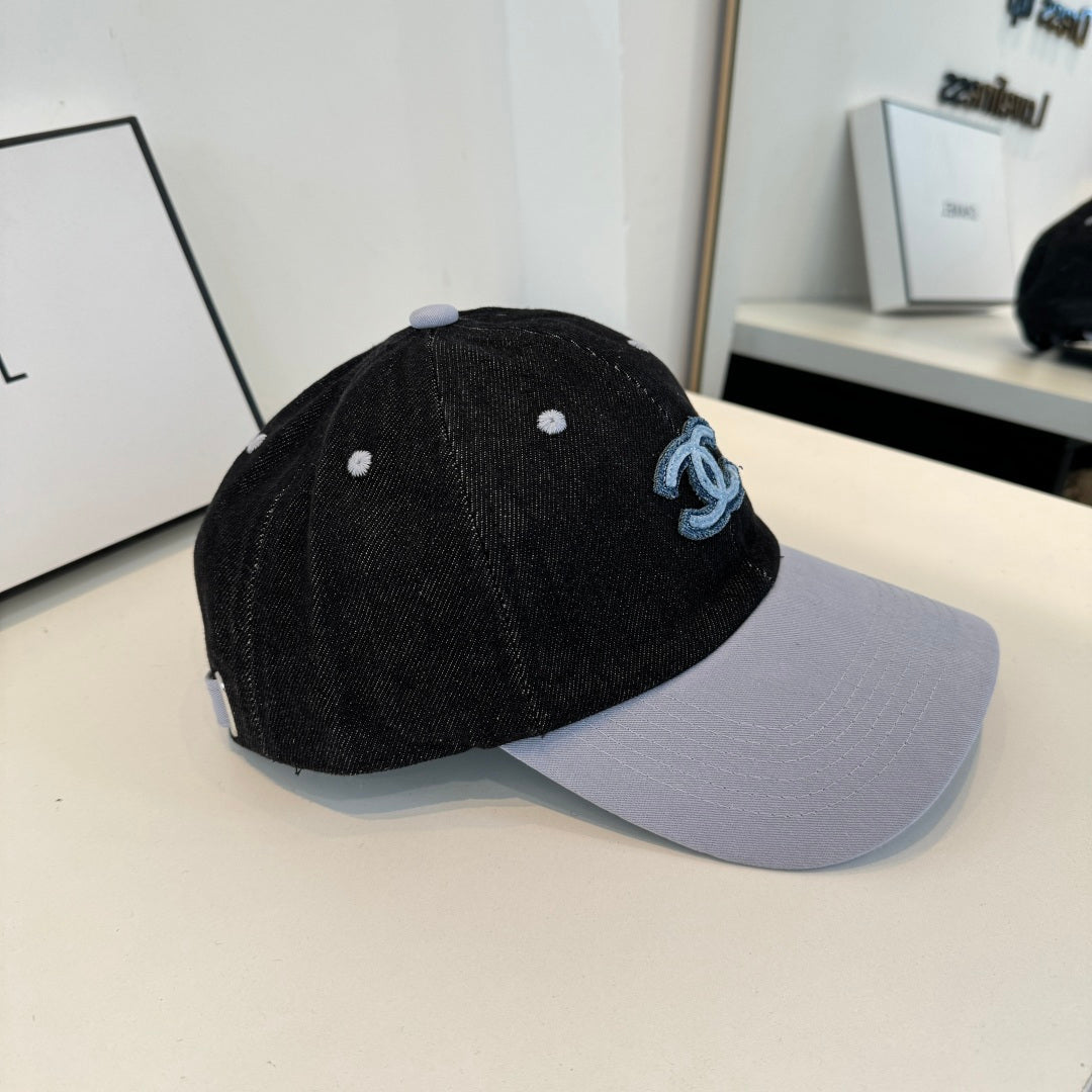 Chanel Baseball Cap Black Gray in Cotton 205357
