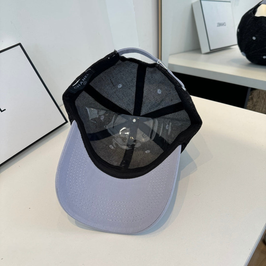 Chanel Baseball Cap Black Gray in Cotton 205357