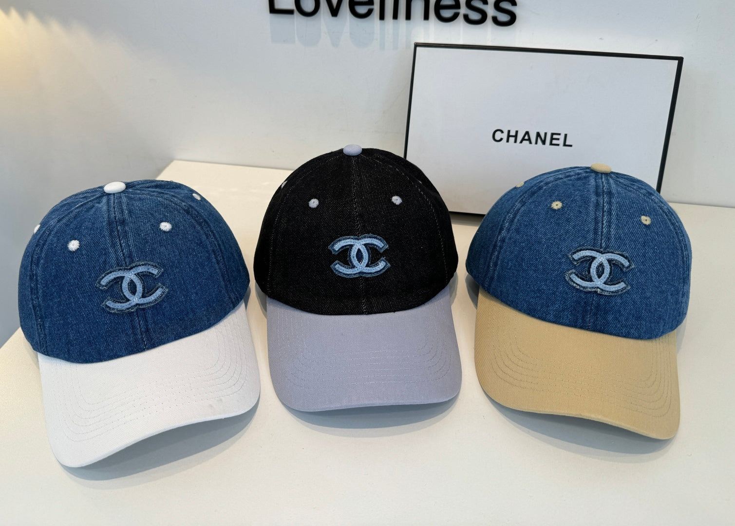 Chanel Baseball Cap Black Gray in Cotton 205357