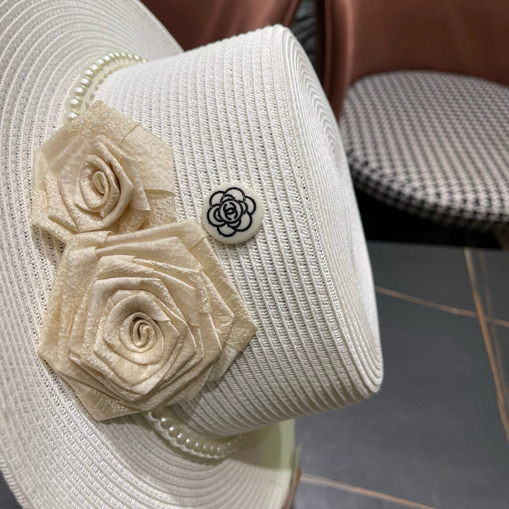 Chanel Summer Sunscreen Hat White in Weaving 205281