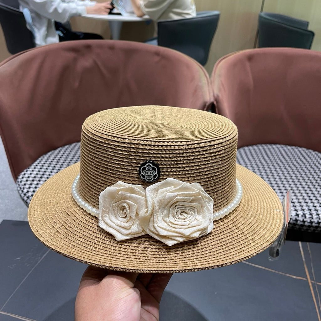 Chanel Summer Sunscreen Hat Camel in Weaving 205278