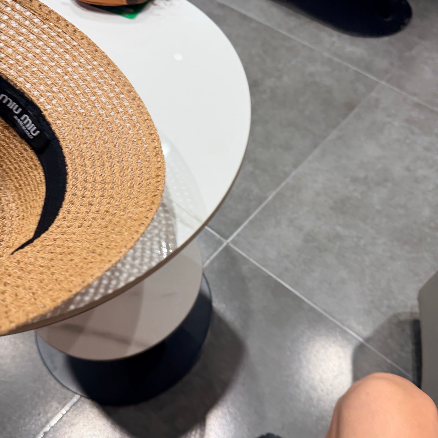 Miumiu Bucket Hat Camel Brown in Straw 205586