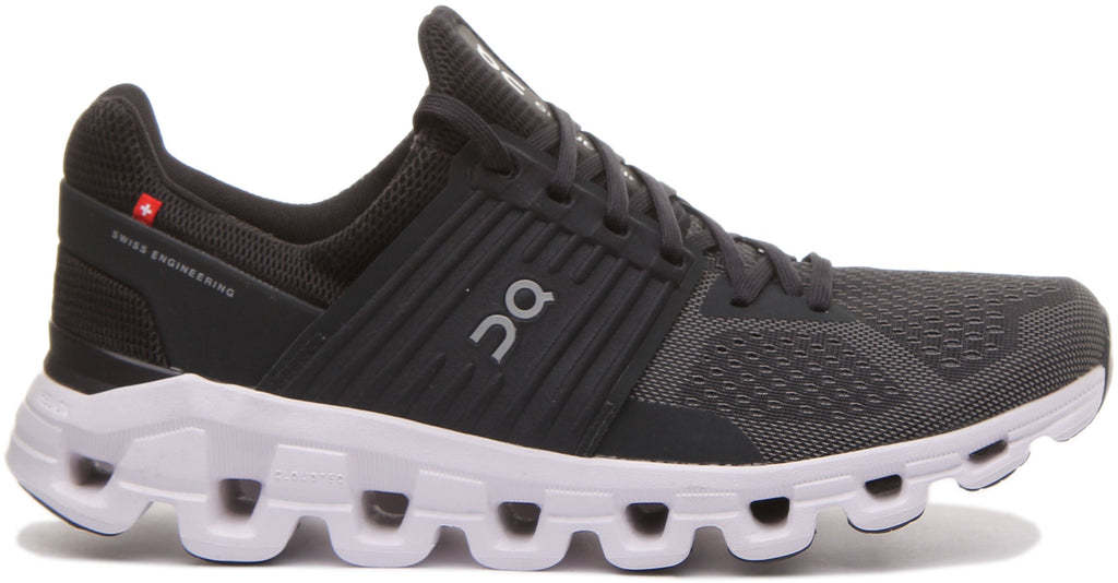 On Running Cloudswift In Black Grey For Mens