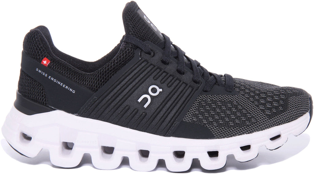 On Running Cloudswift In Black Grey For Women