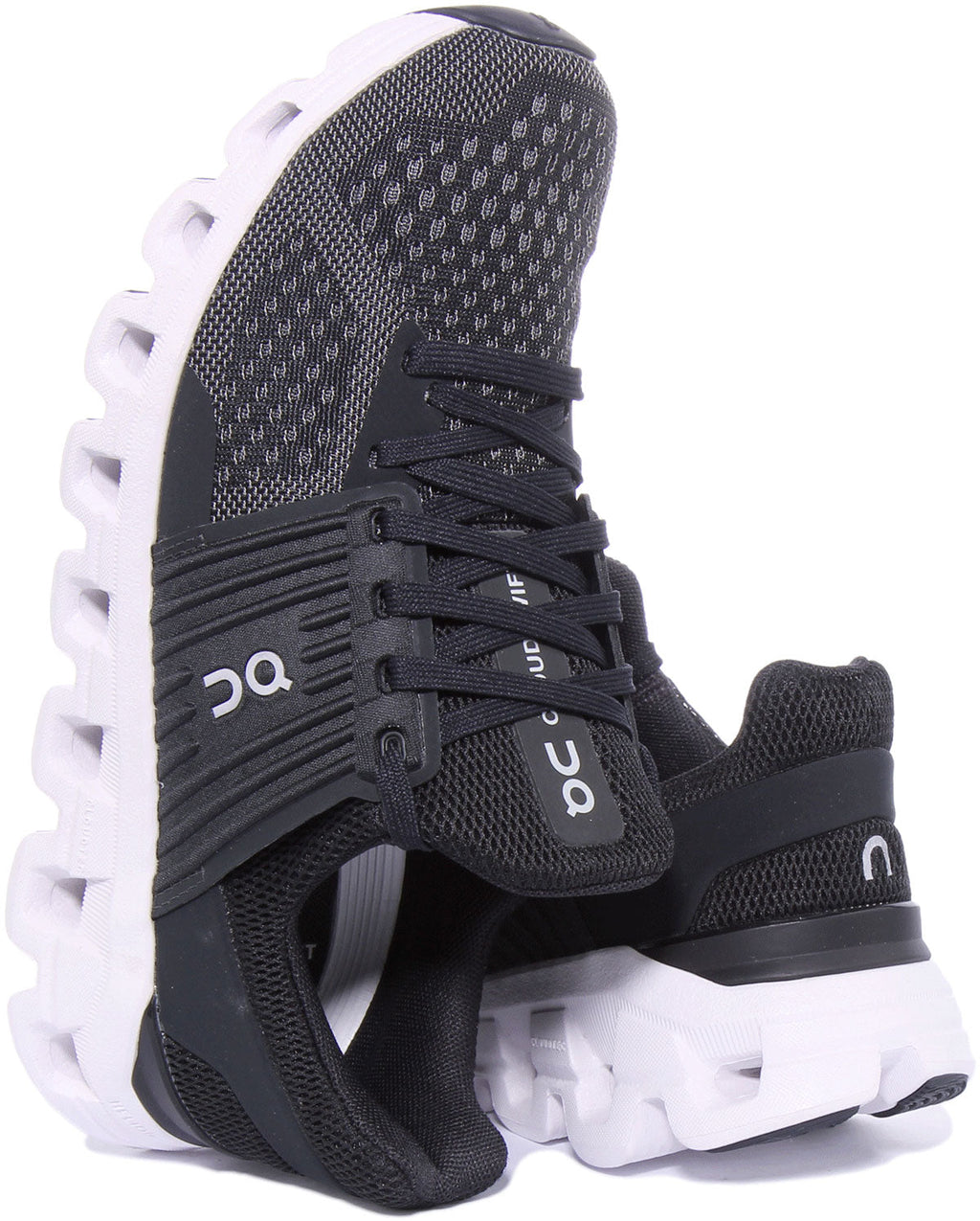 On Running Cloudswift In Black Grey For Women