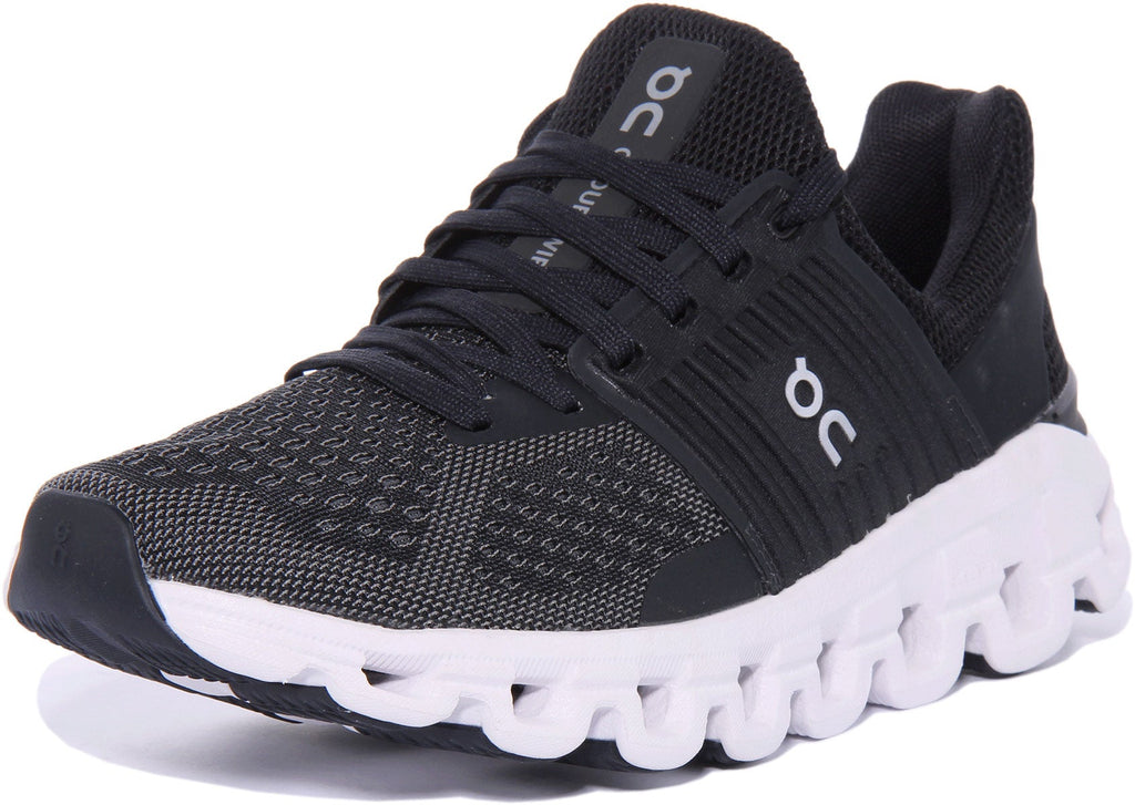 On Running Cloudswift In Black Grey For Women