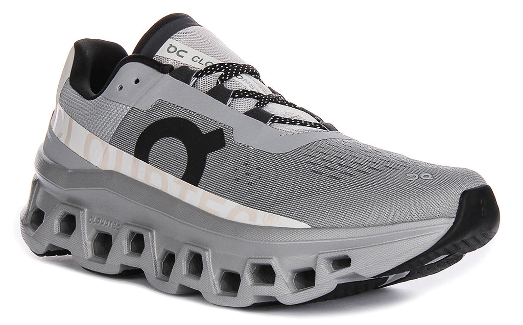 On Running Cloudmonster In Grey Black For Men