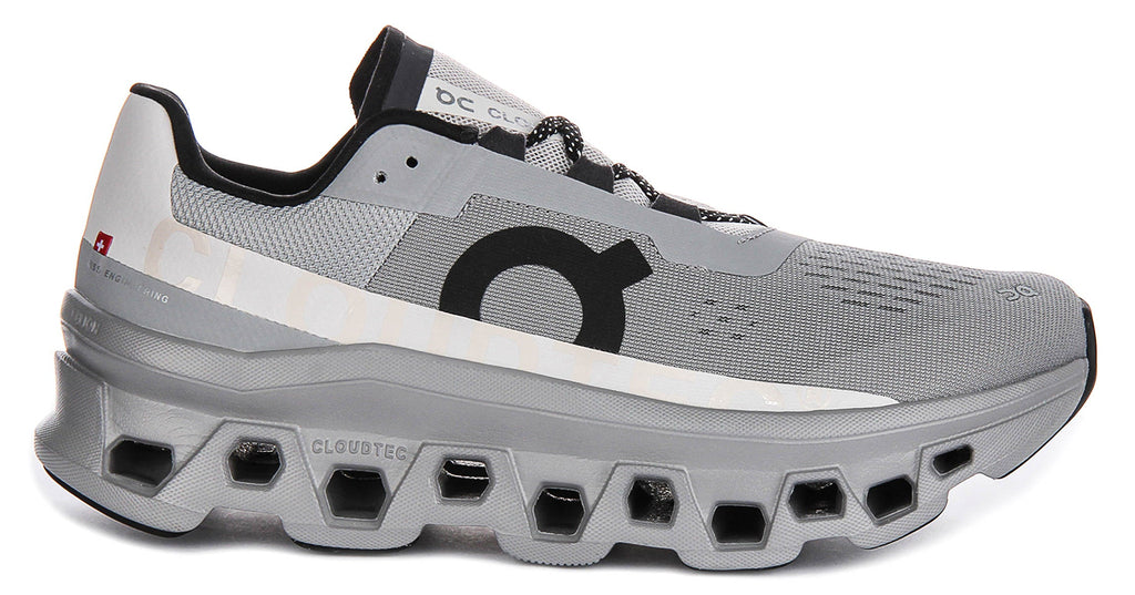 On Running Cloudmonster In Grey Black For Men