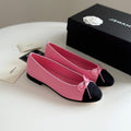 CHANEL BALLET FLATS TAFFY BLACK LAMBSKIN