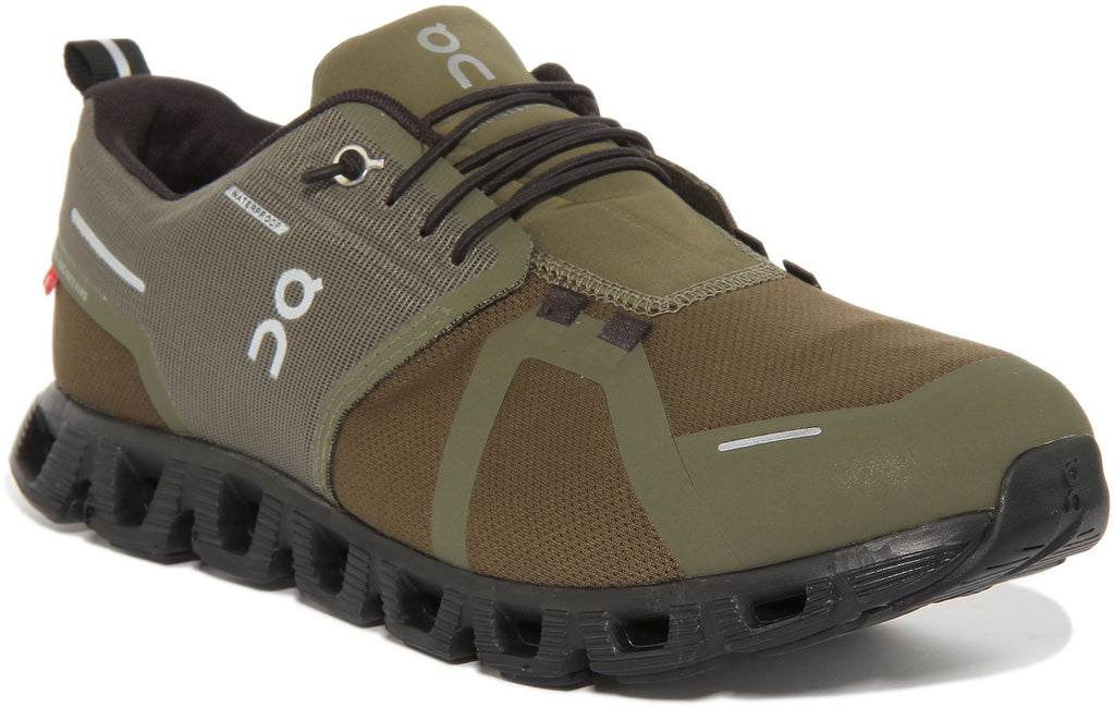 On Running Cloud 5 Waterproof In Olive For Men