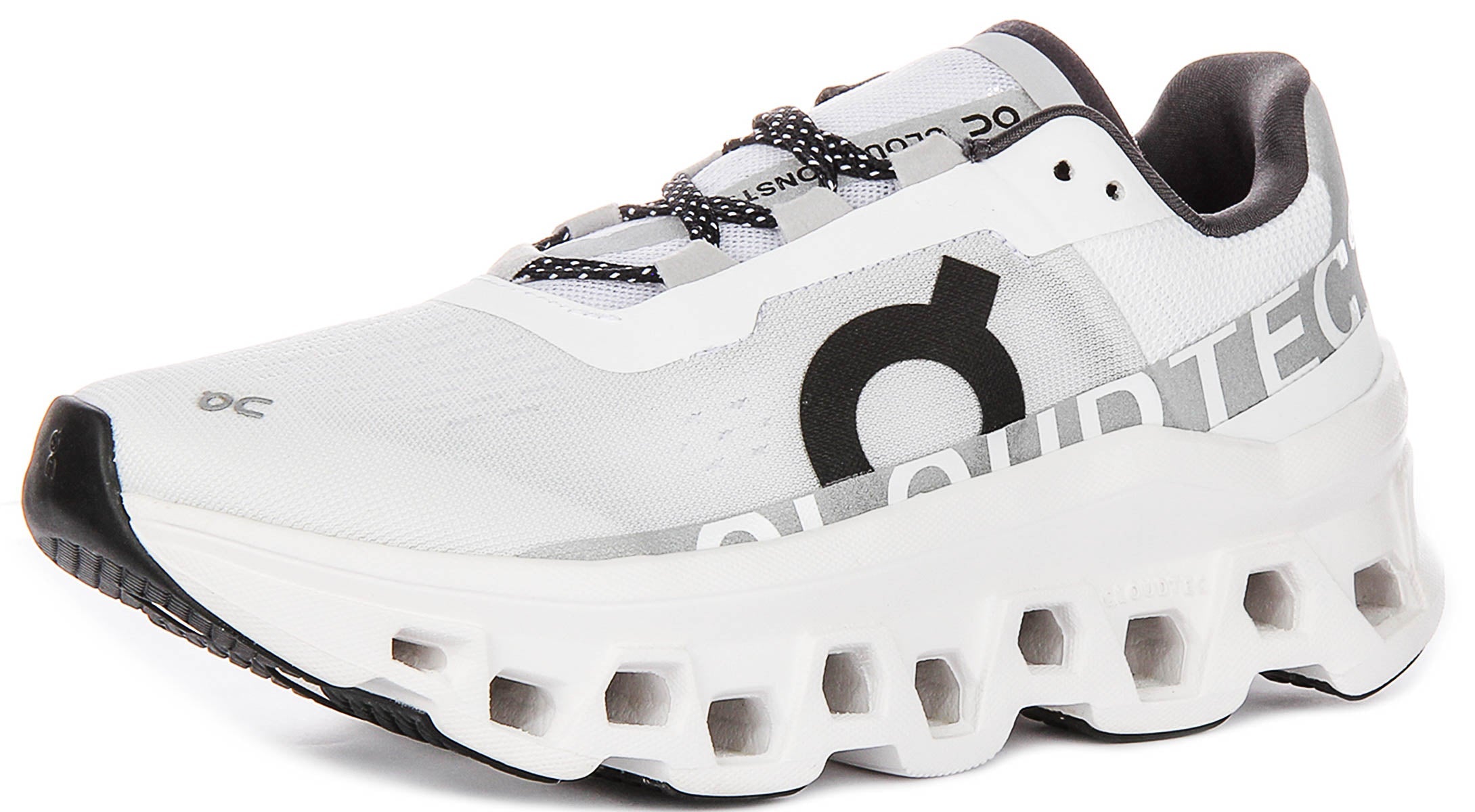 On Running Cloudmonster In White Black For Women