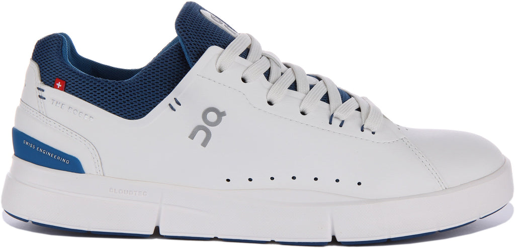 On Running The Roger Advantage In White Blue For Men