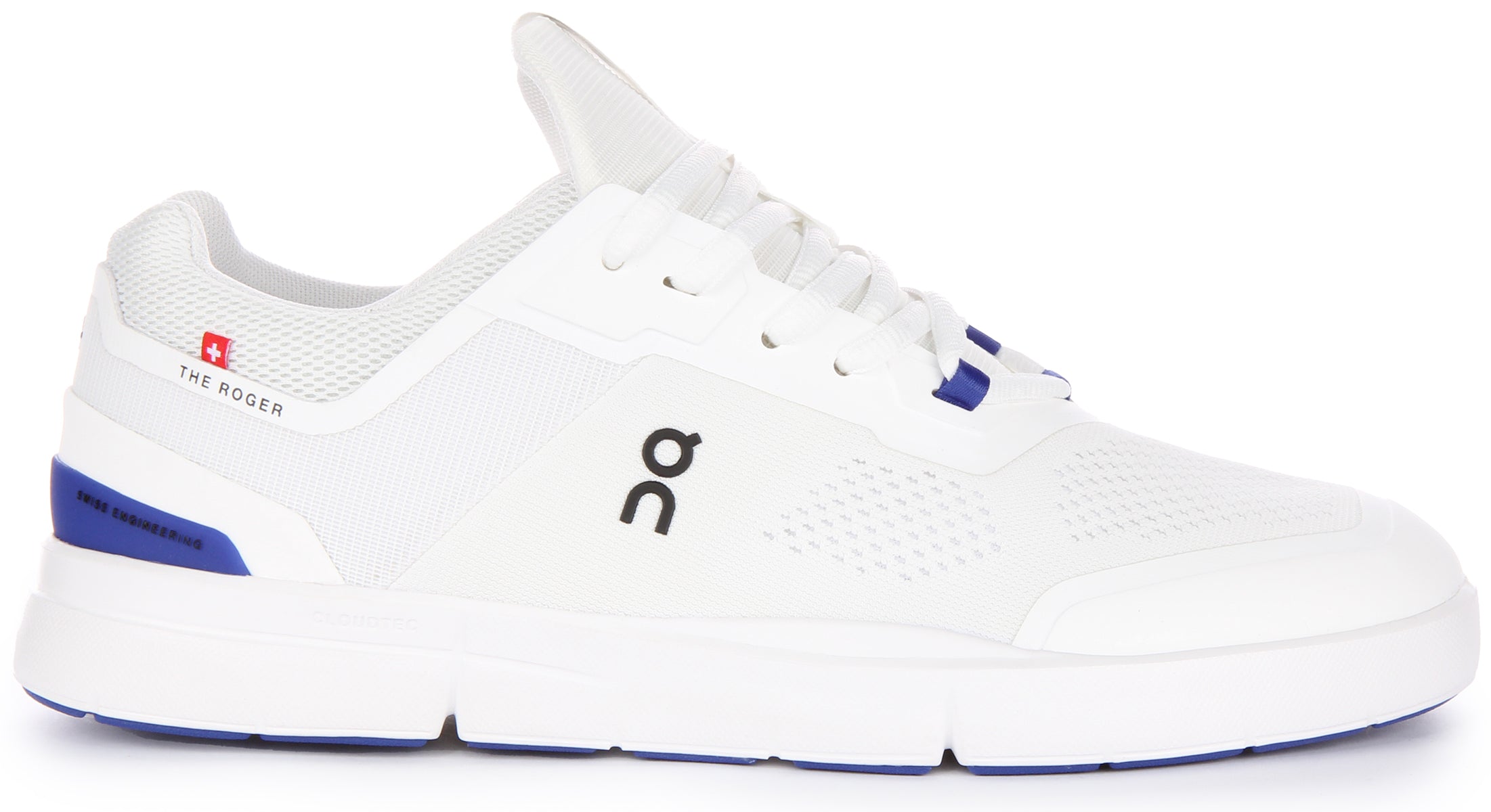 On Running The Roger Spin In White Blue For Men