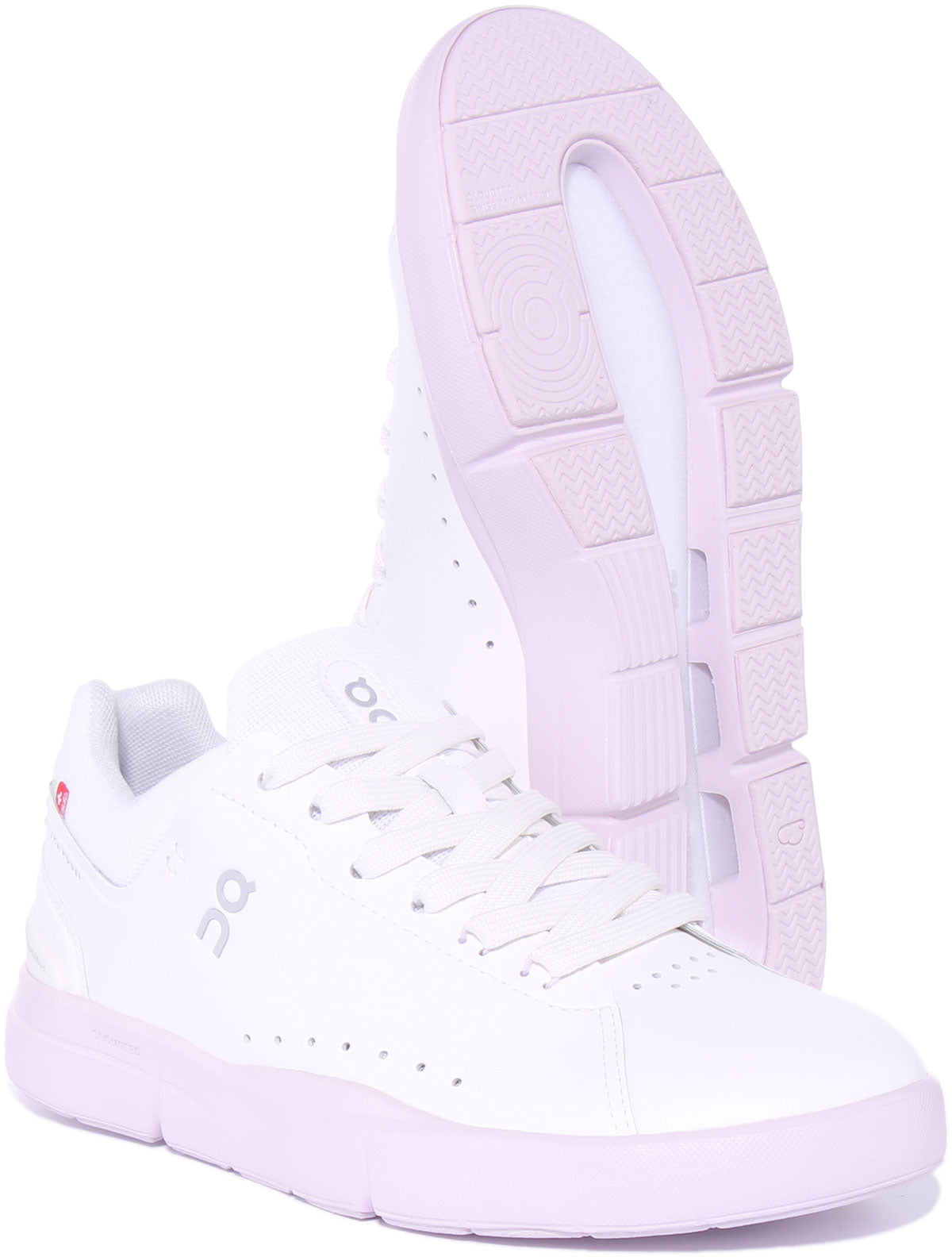 On Running The Roger Advance In White Pink For Women