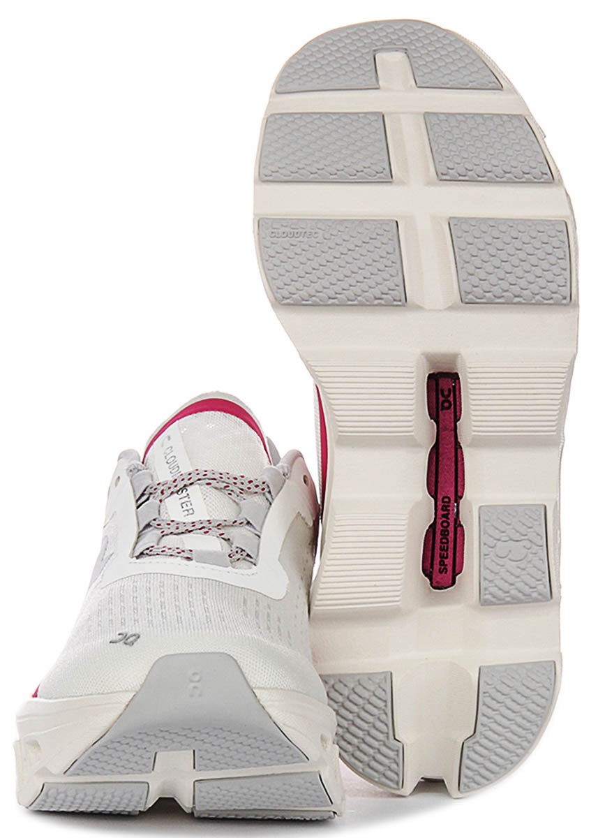 On Running Cloudmonster In White Pink For Women