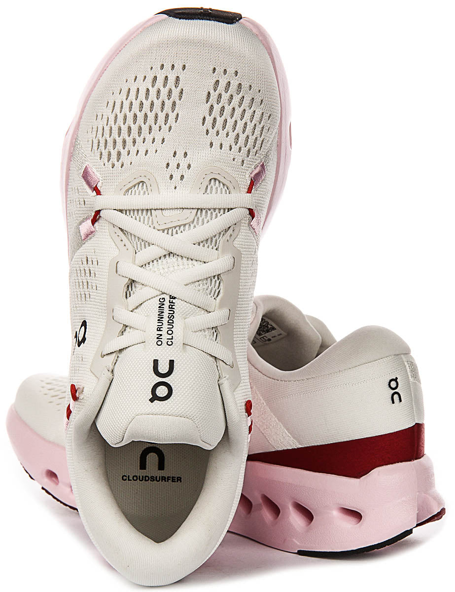 On Running Cloudsurfer 2 In White Pink For Women