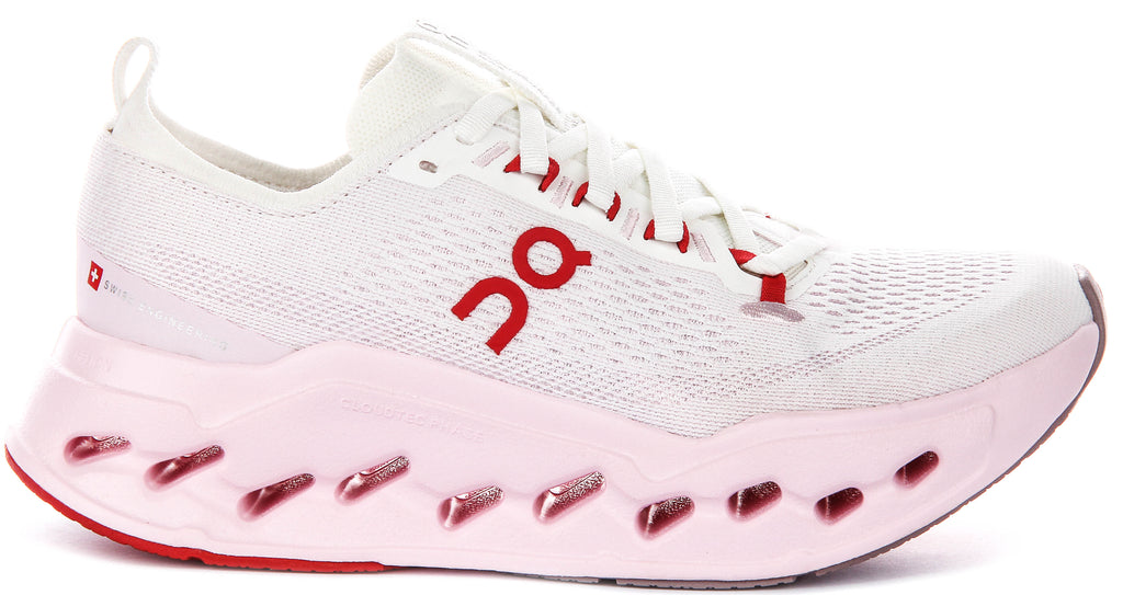 On Running Cloudsurfer Max In White Pink For Women