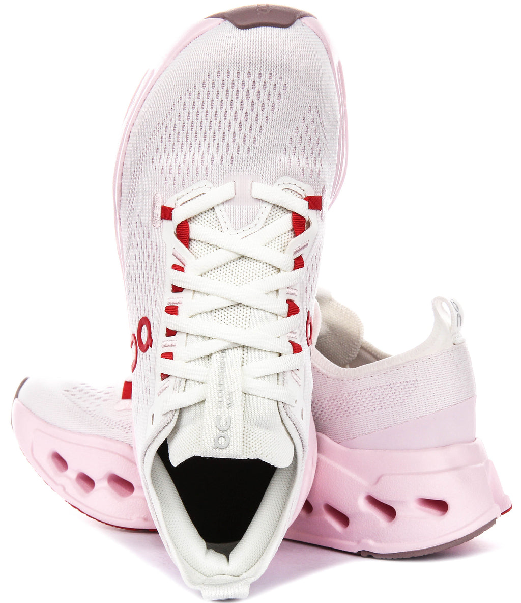 On Running Cloudsurfer Max In White Pink For Women