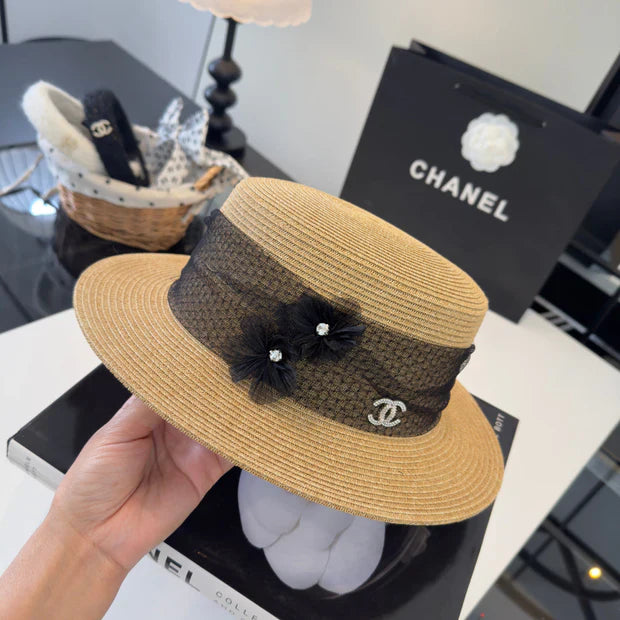 CC Lace Flower Straw Hat 323563