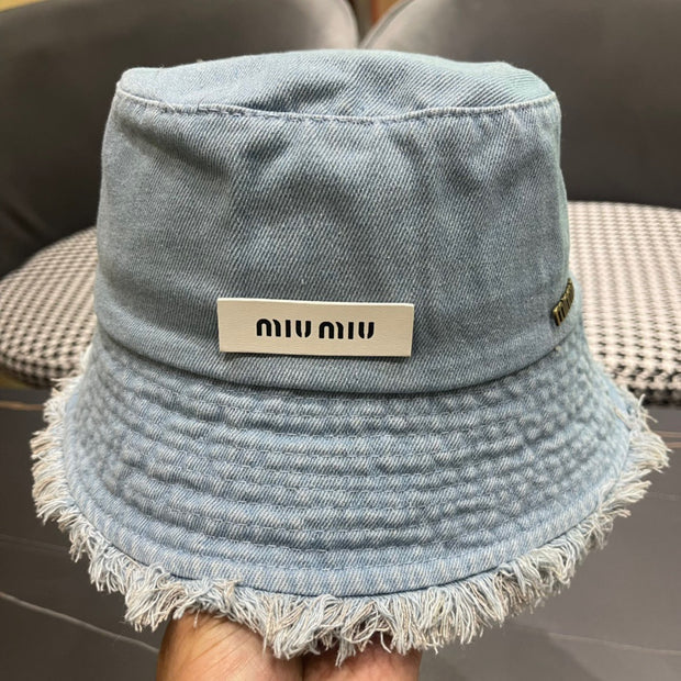 Miu Miu Denim Logo Bucket Hat 196114
