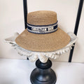 CD Straw Hat With Embroidered Logo 212956