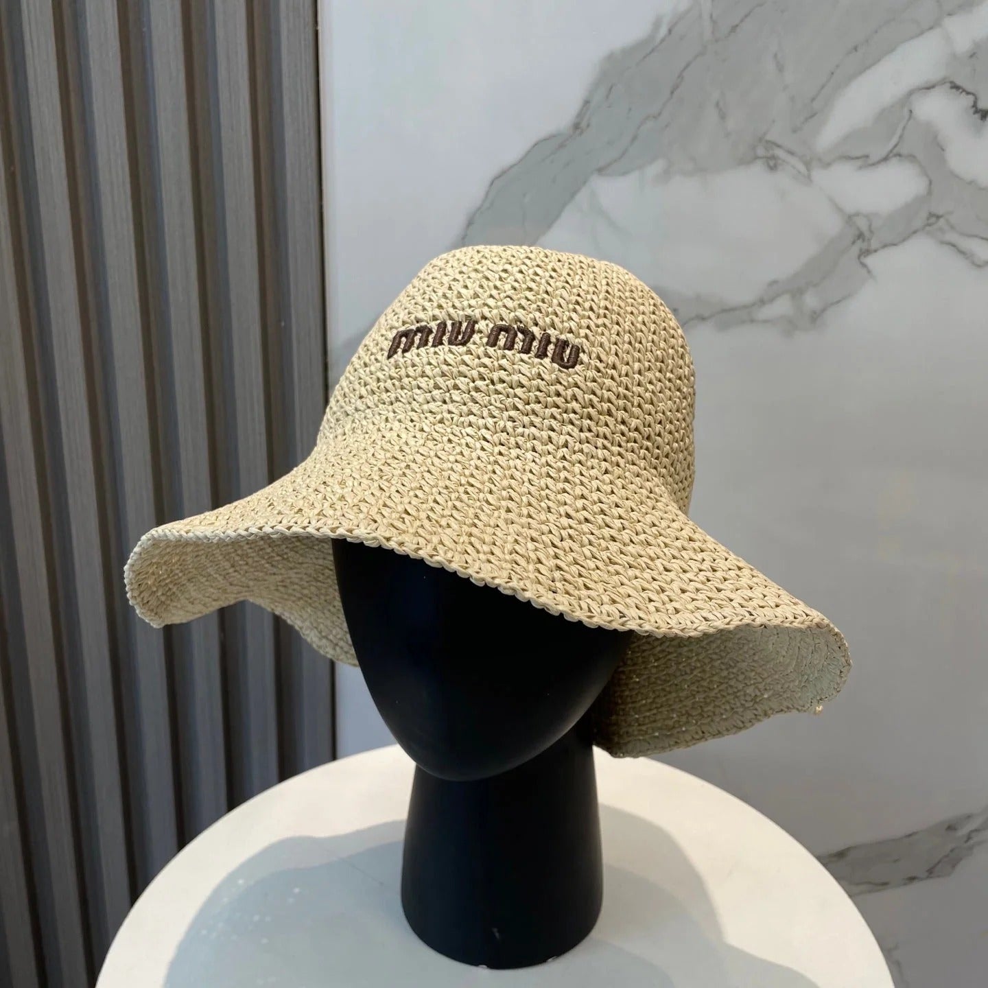 Miu Raffia Bucket Hat 268990