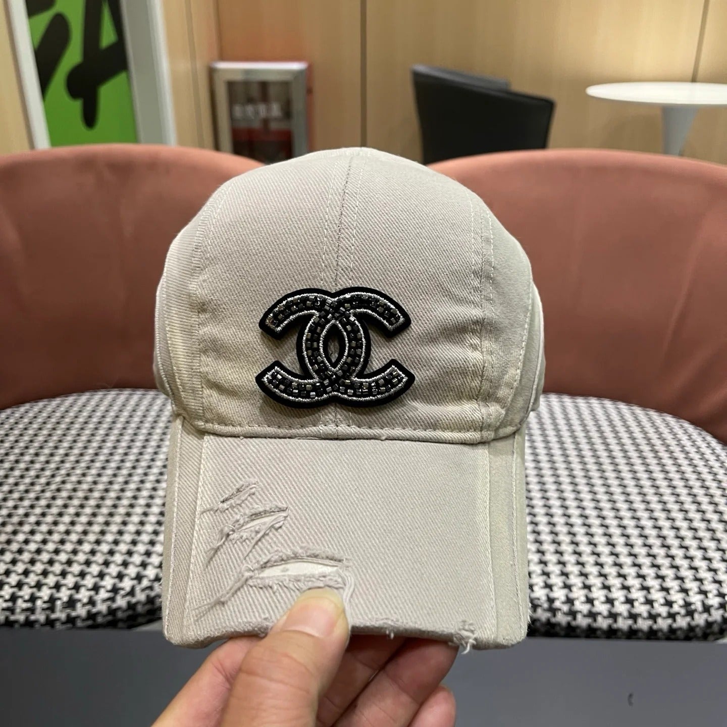 Chanel Embroidered Logo Cap 221124