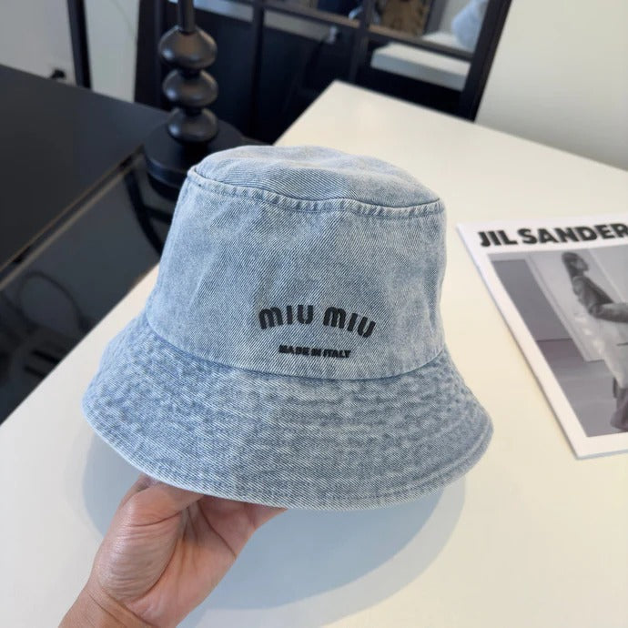 Miu Bucket Hat Denim Cotton 262181