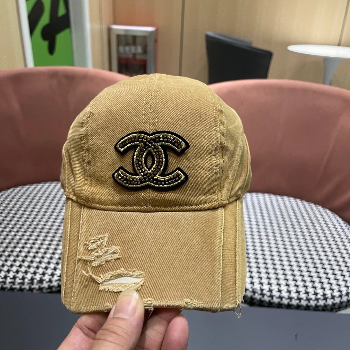 Chanel Embroidered Logo Cap 221124