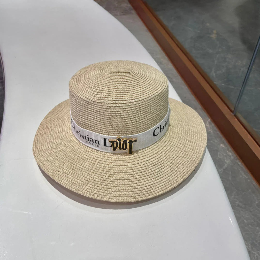 Dior Logo Woven Straw Sun Hat 213417
