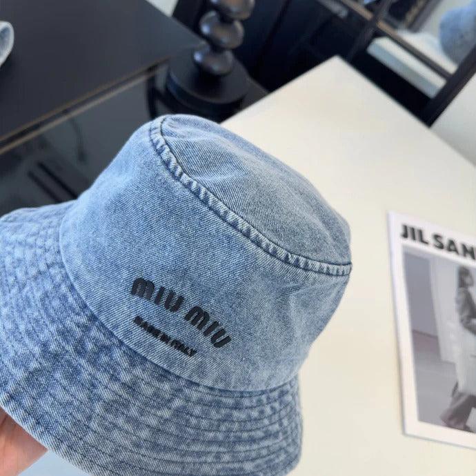 Miu Bucket Hat Denim Cotton 262181