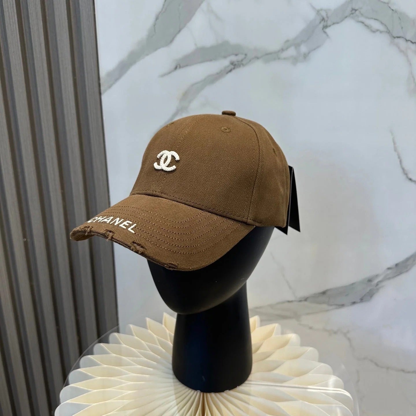 Chanel Embroidered Logo Baseball Cap Cotton 237396
